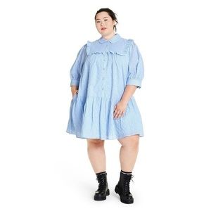 Sandy Liang for Target Blue gingham babydoll dress